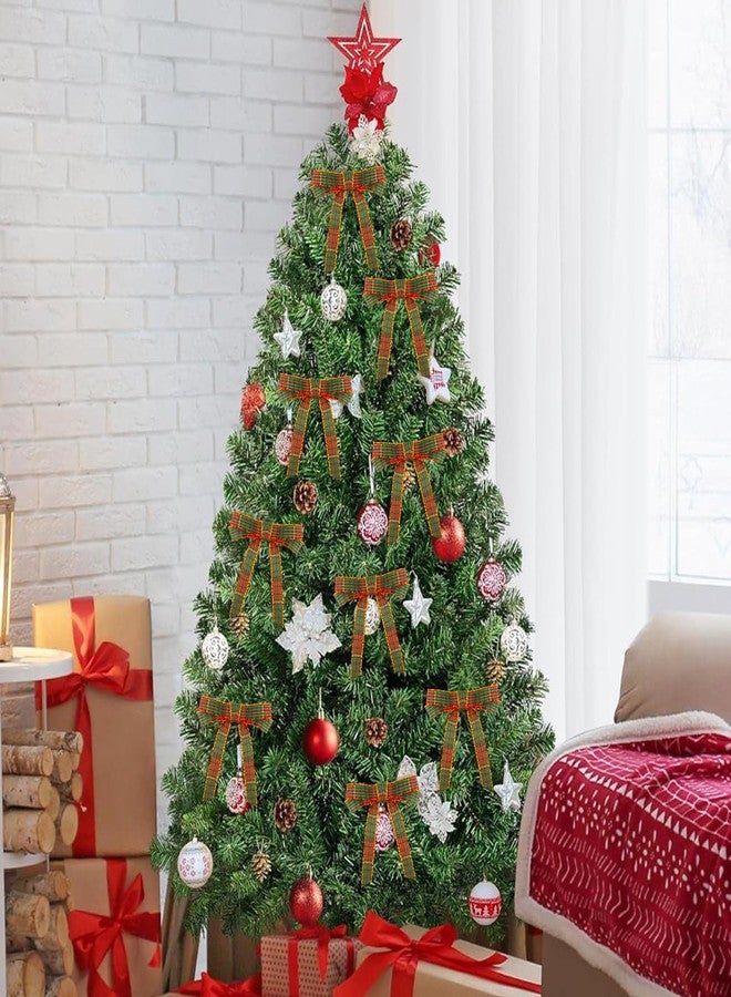 كينجلاك شريط عيد الميلاد من كينغليك، مقاس 3/8 بوصة، بنقشة مربعات حمراء وخضراء، بطول 25 ياردة، بخيوط ذهبية منسوجة، مناسب للأعمال اليدوية، وتغليف الهدايا، وتزيين أكاليل الزهور، وأشجار عيد الميلاد، والديكور المنزلي. - Image 5